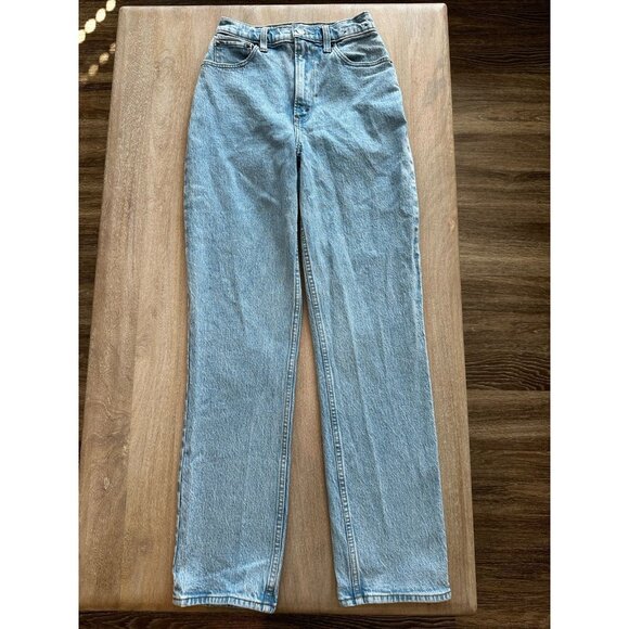Abercrombie The 90's Straight Ultra High Rise Curve Love Size 25 Medium Wash - Picture 1 of 5